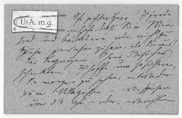 Eigenh. Briefbillett mit U.