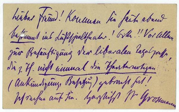 Eigenh. Postkarte mit U.