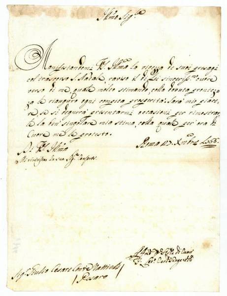 Brief mit eigenh. U. (als Kardinal).