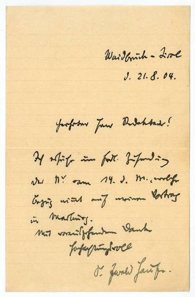 Eigenh. Brief mit U.