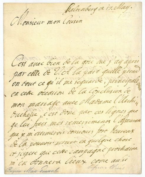 Eigenh. Billett mit U.