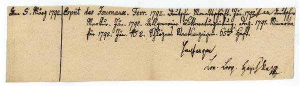 Eigenh. Bestätigung mit U. (Fragment).