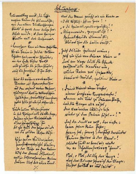 Schubertsage. Eigenh. Gedicht mit U.