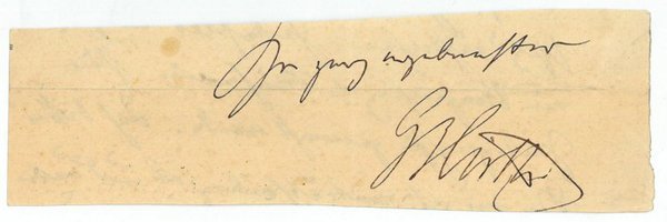 Briefausschnitt mit eigenh. U. ("GHirth").