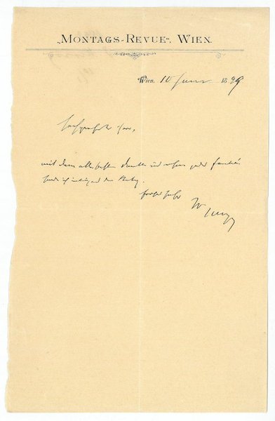 Eigenh. Brief mit U.