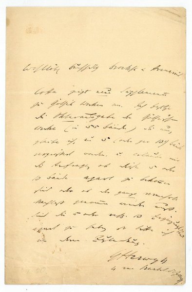 Autograph letter signed ("G. Herwegh").
