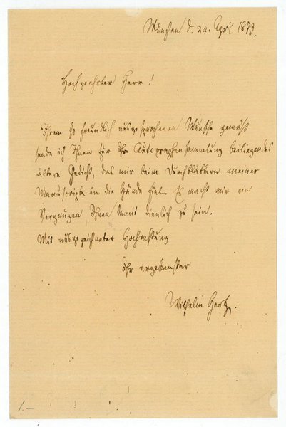 Eigenh. Brief mit U.