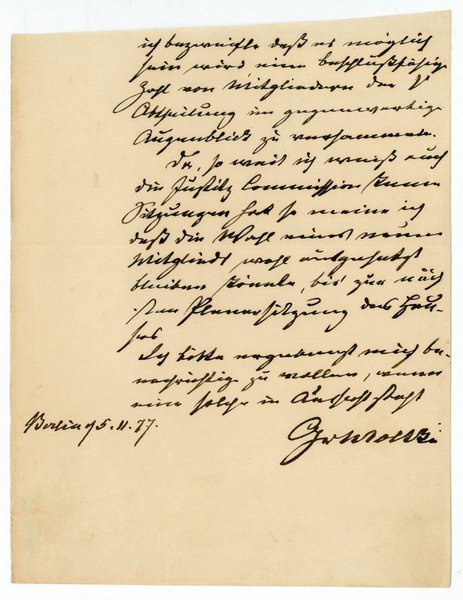 Autograph letter (fragment) signed.