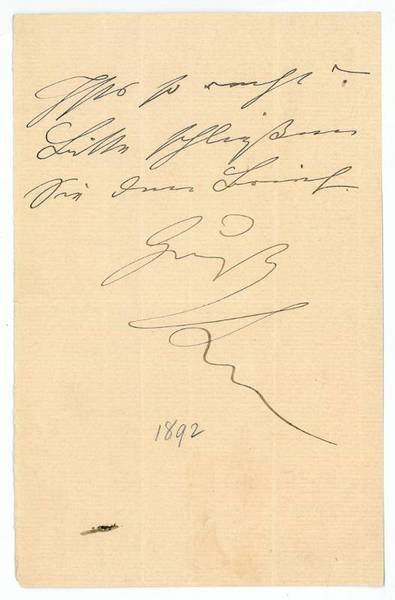 Eigenh. Notiz mit U.