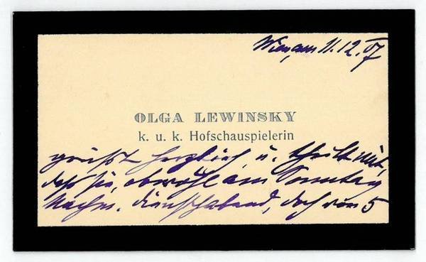 Eigenh. Visitenkarte.