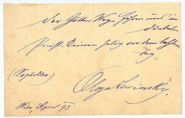 Eigenh. Widmung mit U.