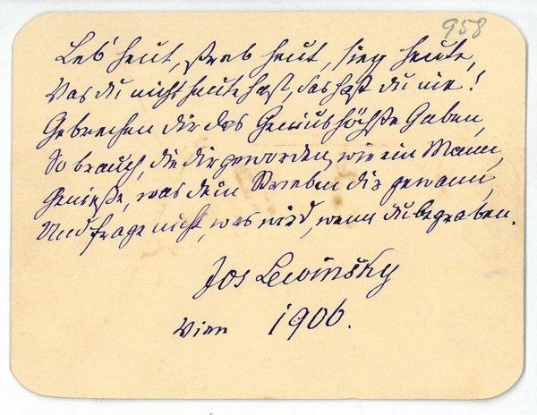 Eigenh. Albumblatt mit U.