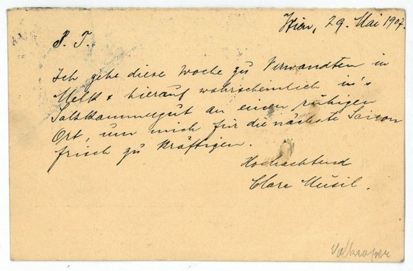 Eigenh. Postkarte mit U.