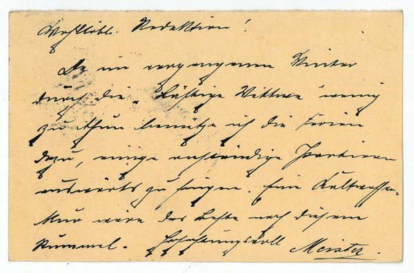 Eigenh. Postkarte mit U.