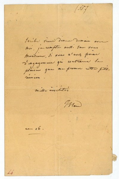 Autograph letter signed.