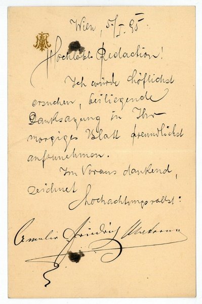 Eigenh. Brief mit U.