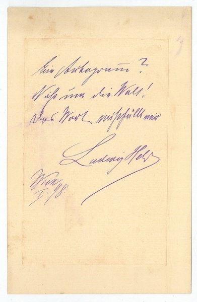 Eigenh. Albumblatt mit U.