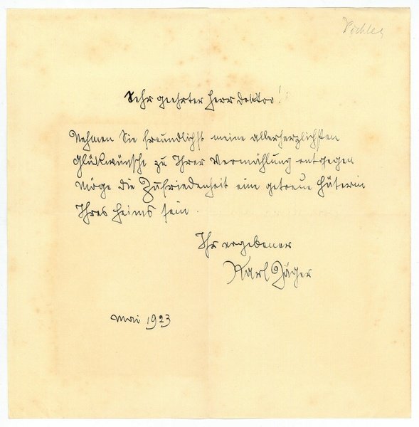 Eigenh. Brief mit U.