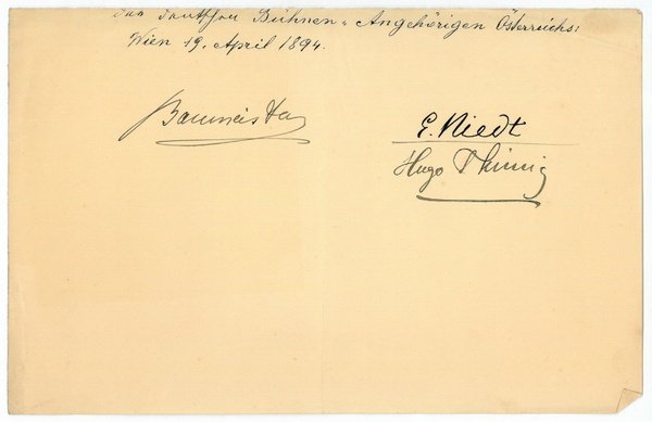 Briefausschnitt mit eigenh. U.