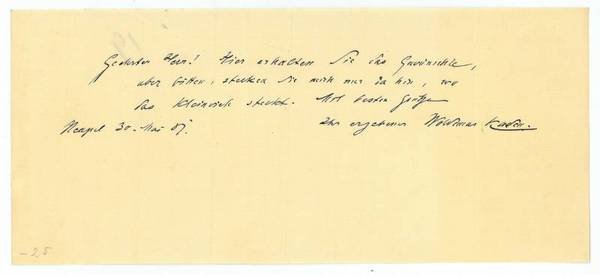 Eigenh. Brief mit U. und eigenh. Gedicht mit U.