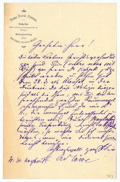 Eigenh. Brief mit U.