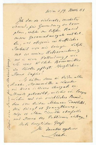 Eigenh. Brief mit U.