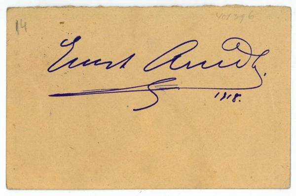 Postkarte mit eigenh. U.