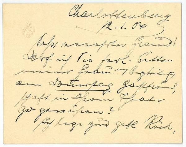 Eigenh. Brief mit U.