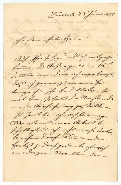 Autograph letter signed ("G. Keller").