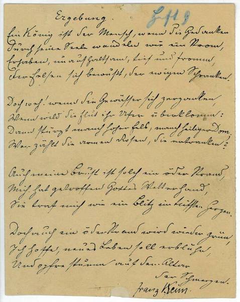 Eigenh. Schriftstück mit U.