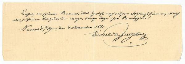 Eigenh. Zitat mit U.