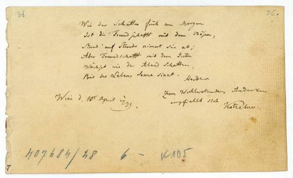 Eigenh. Albumblatt mit U.
