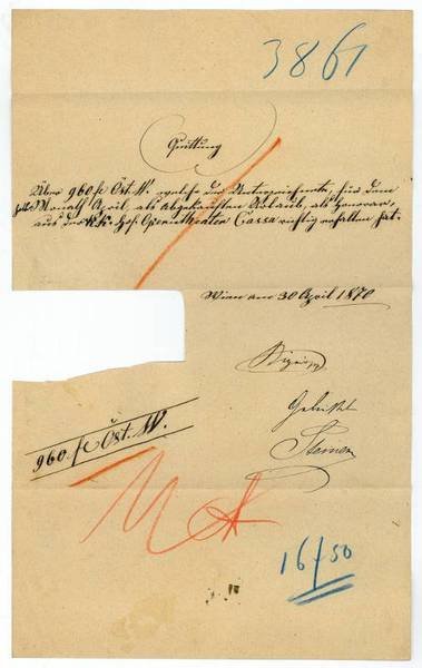 Dokument mit eigenh. U.