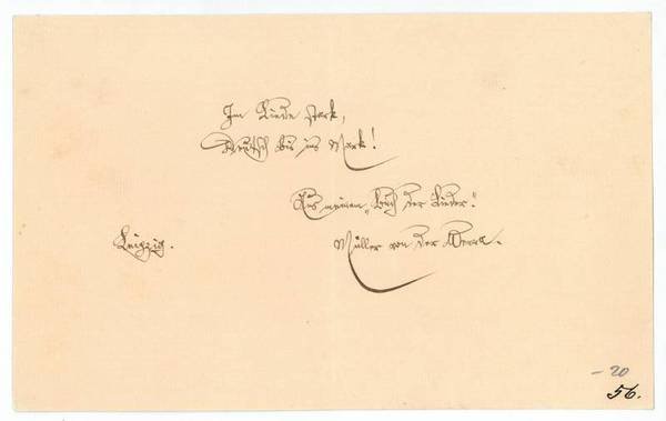 Eigenh. Albumblatt mit U. ("Müller von der Werra").