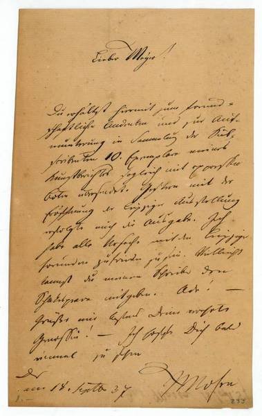 Eigenh. Brief mit U.