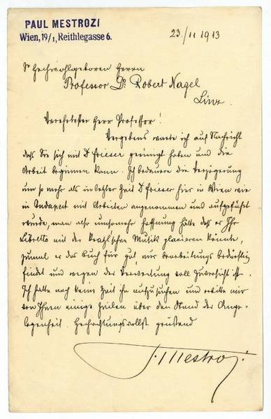 Eigenh. Brief mit U.