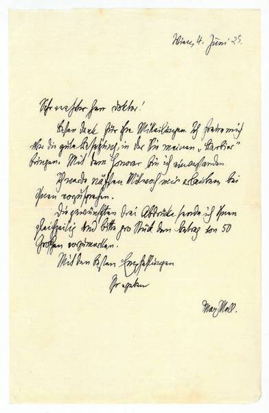 Eigenh. Brief mit U.