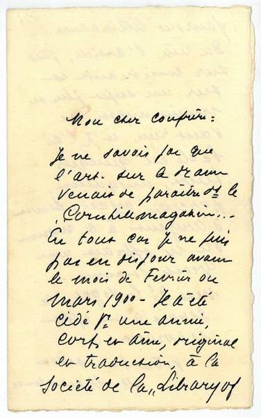Autograph letter signed.