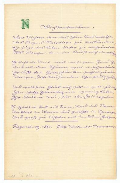 Eigenh. Albumblatt mit U.