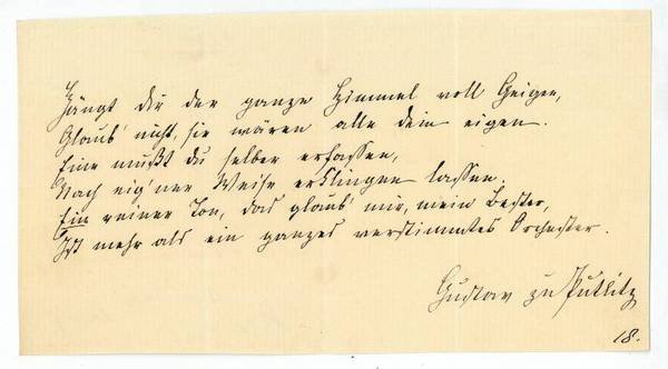 Eigenh. Albumblatt mit U.