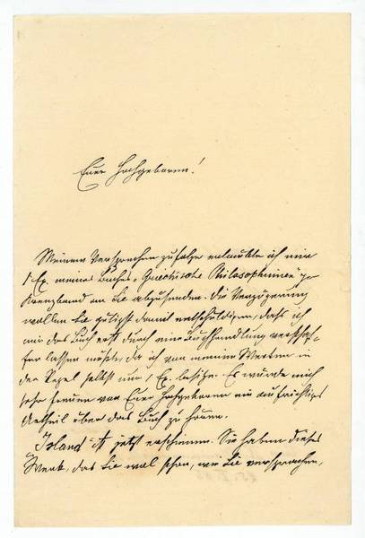 Eigenh. Brief mit U. ("J. C. Poestion").