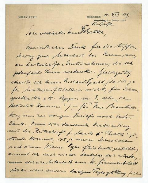 Eigenh. Brief mit U.