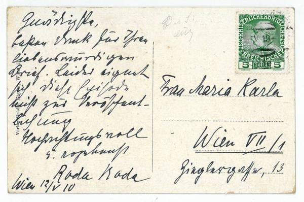 Eigenh. Bildpostkarte mit U.
