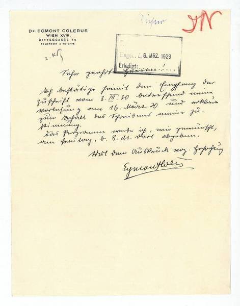 Eigenh. Brief mit U.