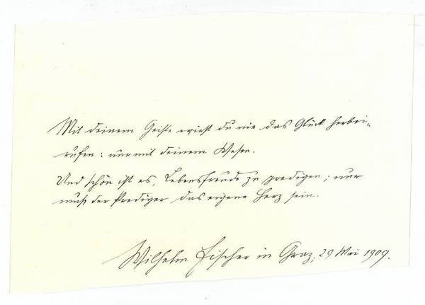 Eigenh. Albumblatt mit U.