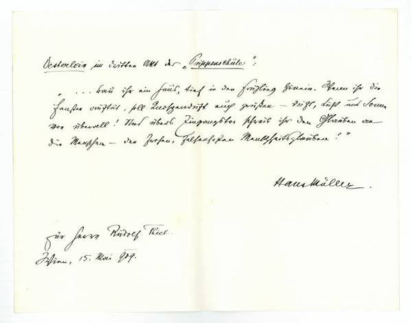 Eigenh. Albumblatt mit U.