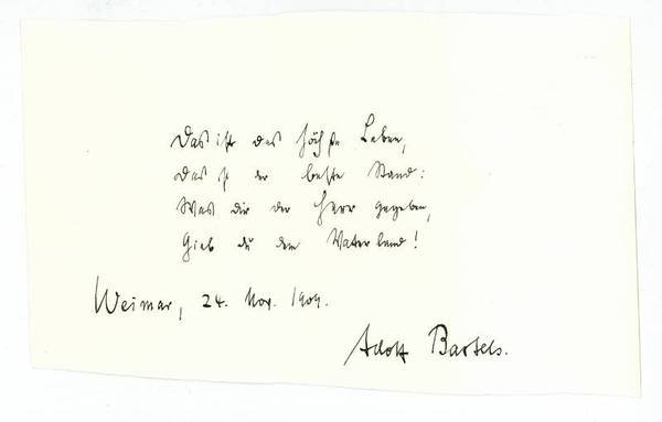 Eigenh. Albumblatt mit U.