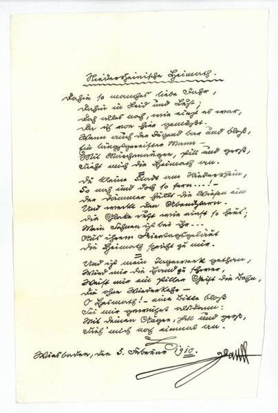 Eigenh. Albumblatt mit U.