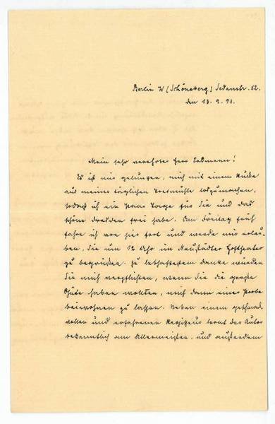 Eigenh. Brief mit U.