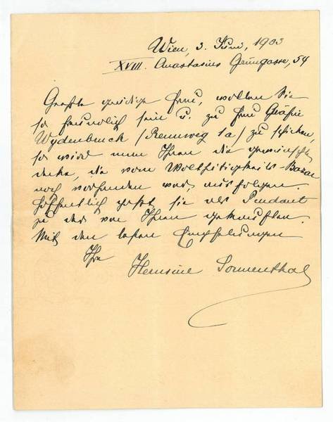 Eigenh. Brief mit U.